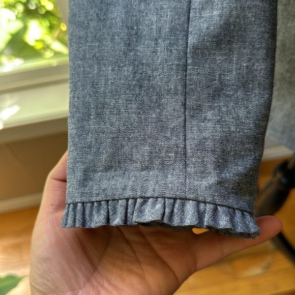 J. Crew Regent Ruffle‎ Trim Chambray Blazer - Picture 6 of 13